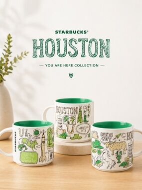 Starbucks Houston You Are Here Mug Green Interior EUC